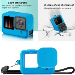 Digicom Silicone Rubber Protective Case for Gopro Hero 10 / GoPro Hero 9 -BlueCamera Bag image 2