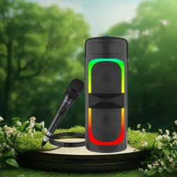 FRONY Bluetooth (PORTABLE PARTY SPEAKER) With Karaoke Mic & RGB Lights, Bass SoundD112 40 W Bluetooth Tower Speaker-picture-27