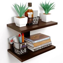 Hapy Haven set top box stand wall stand Wall Shelves home decoration material Wooden Wall Shelf-image-26