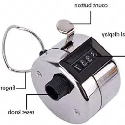 play run ™ Steel Hand Held 4 Digit Manual Tally Counter(Silver) Digital Tally Counter image 2
