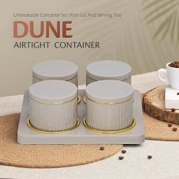 SELVEL Dune Airtight Dry Fruit Container Tray Set - 4 Pieces (450ml) - Container Serving Set-image-86