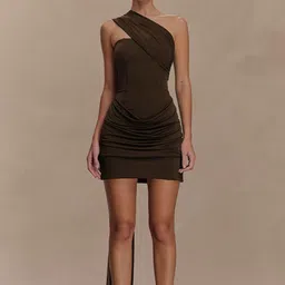 bebe Women Solid Wrap Strapless Maxi Dress-picture-27