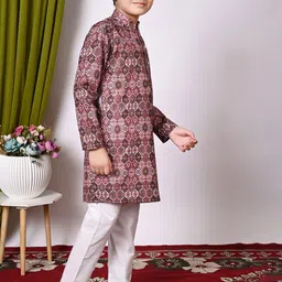 NFC CREATION Boys Embroidered Regular Sequinned Kurta with Pyjamas image 2