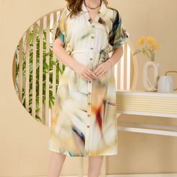 NIGHT FLOSS Print Bell Sleeve A-Line Dress-picture-18