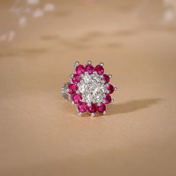 GIVA Rhodium-Plated Artificial Stones and Beads Stud Nosepin-picture-3