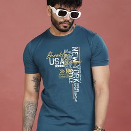 INKMAN Men Printed Bio Finish Applique T-shirt-image-101