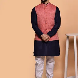 PRINTCULTR Men Regular Pure Cotton Kurta with Trousers-image-14
