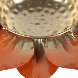 Amaya Decors Gold-Toned & Orange-Colored Flower Shaped Decorative Bowl-4