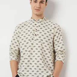 BELLAZO Quirky Printed Mandarin Collar Short Kurta-picture-13