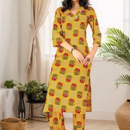 Moda Rapido Printed V-Neck Tunic With Palazzos-image-92