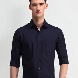 Arrow Men Manhattan Spread Collar Textured Cotton Slim Fit Formal Shirt-picture-4
