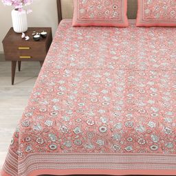 Myntra Elegant Homes Cotton 180 TC King Bedsheet with 2 Pillow Covers-picture-23