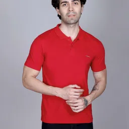 Dzant Men Air Max Solid Polo Collar Cotton T-shirt-picture-4