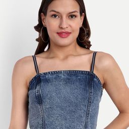 Mast & Harbour Denim Tank Crop Top-image-77