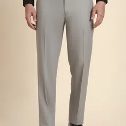 JADE BLUE Men Regular Fit Formal Trousers-image-50