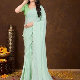 KALINI Zari Poly Chiffon Patola Saree-image-84