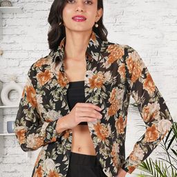 BAESD Women Floral Printed Georgette Shirt Style Top-image-38