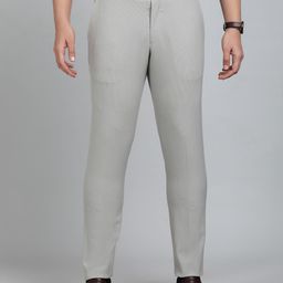 JADE BLUE Men Striped Slim Fit Trousers-image-72