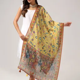 Kaizen TEXO FAB Ethnic Motifs Printed Linen Dupatta-12