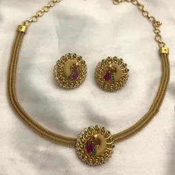 Anouk Gold-Plated Kundan-Studded & Beaded Jewellery Set-25