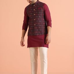 KISAH Woven Design Nehru Jackets-image-9