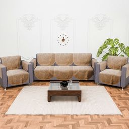Aura Gold-Toned Printed Cotton Sofa Cover With Arms-picture-28