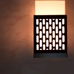 Gojeeva Black & White Textured Contemporary Wooden Rectangle Shaped Wall Lamp-picture-53