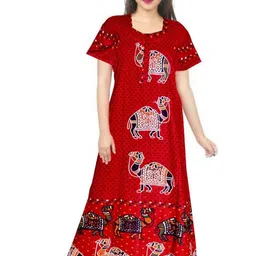AAKARSHANA CREATION Women Printed Cotton Nightdress-picture-34