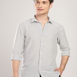 THE BEETEL HOUSE Men Linen Like Lining Regular Slim Fit Casual Shirt-picture-8