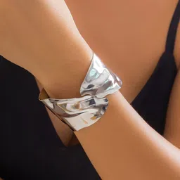 Jewels Galaxy Women Silver-Plated Cuff Bracelet-40