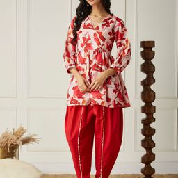J Turritopsis Printed Tunic With Dhoti Pant Co-Ords-picture-8