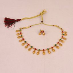 Ethnicking Gold-Plated Stones Studded Jewellery Set-image-32