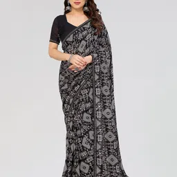 Moda Rapido Floral Printed Georgette Saree With Blouse Piece-image-57