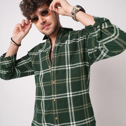 VASTRADO Men Slim Fit Tartan Checked Spread Collar Cotton Casual Shirt-image-37