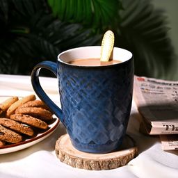 Storepedia Blue Handcrafted Textured Ceramic Glossy Mugs Set of Cups and Mugs-37