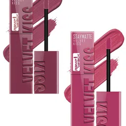 Ramp Walk Set Of 2 Velvet Kiss Liquid Lipstick - 3.5 ml Each - Light Mauve - Nude Pink-28