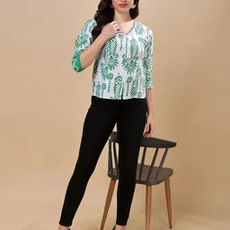RANGRIWAZ Women Floral Printed Cotton Top-image-60