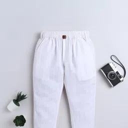 BAATCHEET Boys Cotton Striped Relaxed Easy Wash Regular Trousers-picture-2