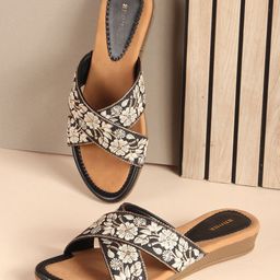 Anouk Women Embroidered Open Toe Flats-45