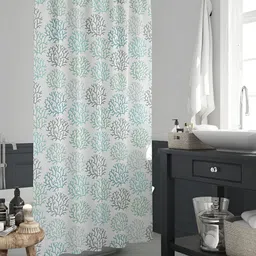 ArtzFolio White & Green Printed Waterproof Shower Curtain-image-98