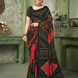KALINI Bandhani Poly Chiffon Bandhani Saree-picture-8