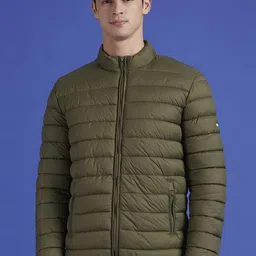 Pepe Jeans Men Mock Collar Solid Casual Puffer Jacket-picture-9