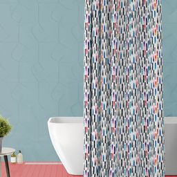 ArtzFolio White & Blue Printed Waterproof Shower Curtain-image-34