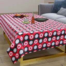 LooMantha Red & Black Geometric Printed Waterproof 2-Seater Table Cover-21