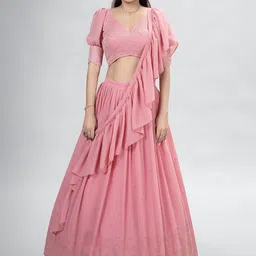 Fusionic Embellished Thread Work Ready to Wear Lehenga & Blouse With Dupatta-picture-21