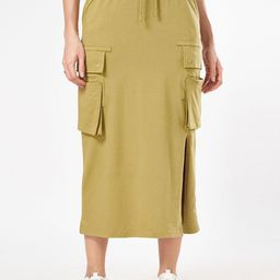 Ajile by Pantaloons Pure Cotton Straight Midi Skirt-picture-34