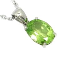 GenZcomplex Silver-Plated Artificial Studded oval shaped Pendants with Chains-56