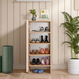 ROCCO Trudo Modular Brown And White 4-Layer Cabinet Shoe Rack-0