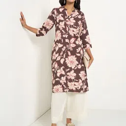 RANGMANCH BY PANTALOONS Women Floral Printed Daily A-Line Kurta-image-96
