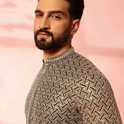 Anouk Men Embroidered Regular Thread Work Pure Cotton Kurta with Pyjamas image 2